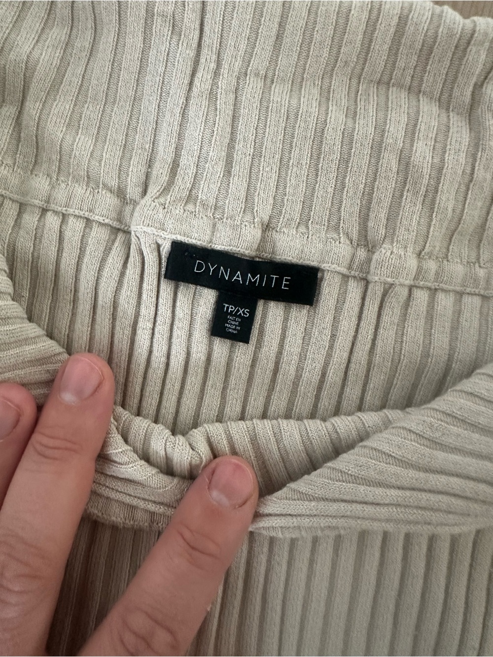 Dynamite Ribbed Off-the-Shoulder Sweater - Cream - Picture 2 of 3